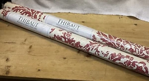 2 Double Rolls Thibaut Wallpaper 839T7911 Mauve + Cream Abstract Motif - Picture 1 of 6