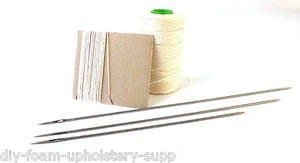 Buttoning Needle & twine kit. Upholstery needle double point 10", 12", 14" - Picture 1 of 4