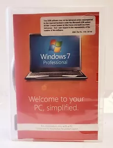 MICROSOFT WINDOWS 7 PRO 32 BIT SP1 OEM SYSTEM BUILDER PACK, W/ COA KEY (USED) - Picture 1 of 7