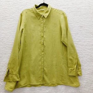 Blusa Eileen Fisher Talla M Lima Orgánica Lino Irlandés Lima Tranquila Lujo Mob Esposa - Imagen 1 de 15