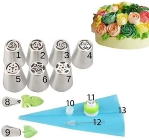 Piping Nozzles Icing Decoration Kit Cake Decorating Tool with Bag Tips, 13-Piece - Picture 1 of 5
