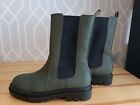 Boohoo Chunky Sole,  Calf-High Boots,  Size 8,  Sage Green,  Excellent Condition