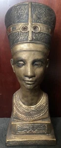 Estatuilla de estatua egipcia de busto de cabeza de 14"" de la reina Nefertiti - Imagen 1 de 6