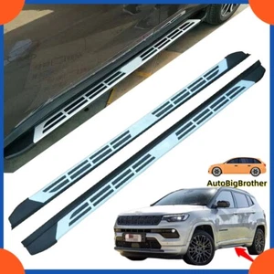 Fits for Jeep Compass 2023 2024 Fixed Running Boards Side Steps Pedals Nerf Bar - Picture 1 of 13