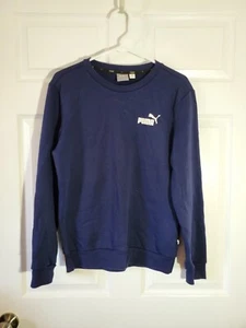 Sudadera PUMA XSmall Azul Blanco Logo Estampado Pullover Suéter Algodón Para Hombres - Imagen 1 de 4