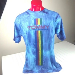 DE COLECCIÓN Tie Dye Tommy Hilfiger Ciclismo Equipo EE. UU. Camisa Para Hombre Talla L Años 90  - Imagen 1 de 10