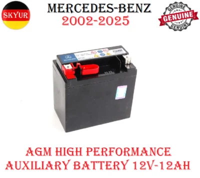 Batería de respaldo auxiliar 12V - 12AH para vehículos Mercedes-Benz 02-25 GENUINA Foto 1 de 4