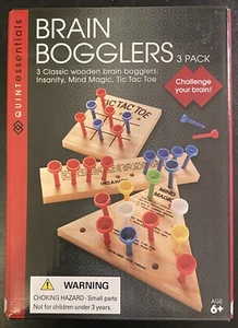 Brain Bogglers 3 Classic Wooden Travel Games Puzzles NEW UNUSED Condition - Picture 1 of 4