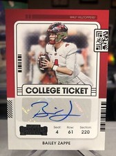 Bailey Zappe AUTO 2022 Panini Contenders Draft Pick College Ticket Rookie RC
