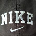 Nike Hat Black Baseball Cap Spellout White Swoosh Adjustable No Finish Line