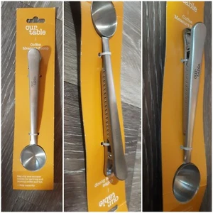 Coffee Scoop Kitchen Utensils Stainless Steel Measuring Spoon Clips to seal bag - Picture 1 of 8