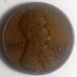 Lincoln Cent 1919s F/VF Bronze inv136 - Picture 1 of 2