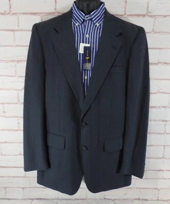 VTG Burberry Mens 40L  Gray Sport Coat Suit Jacket Striped 2 Button Front USA - Image 1 of 4