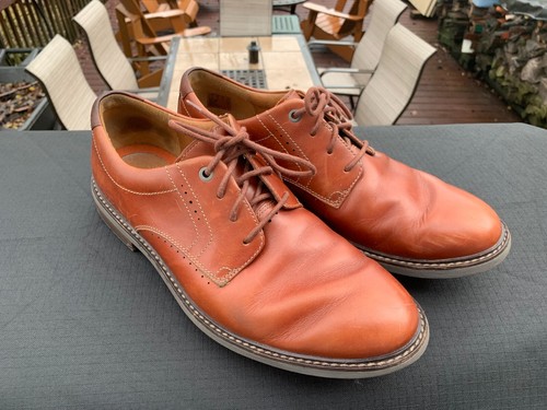 Men's Clarks saddle brown casual lace shoes GC Size 10 US