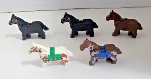 Lot 5 Early LEGO Minifigure Animal Western Indian Painted Horse - Picture 1 of 11