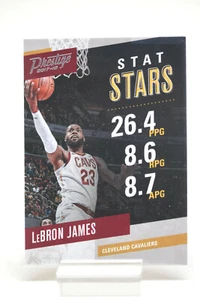 2017-18 Prestige Stat Stars #1 LeBron James Cleveland Cavaliers - Picture 1 of 3
