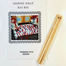 Country Scrap Rag Rug Pattern with 5 Bamboo Needles by Primrose Path Designs