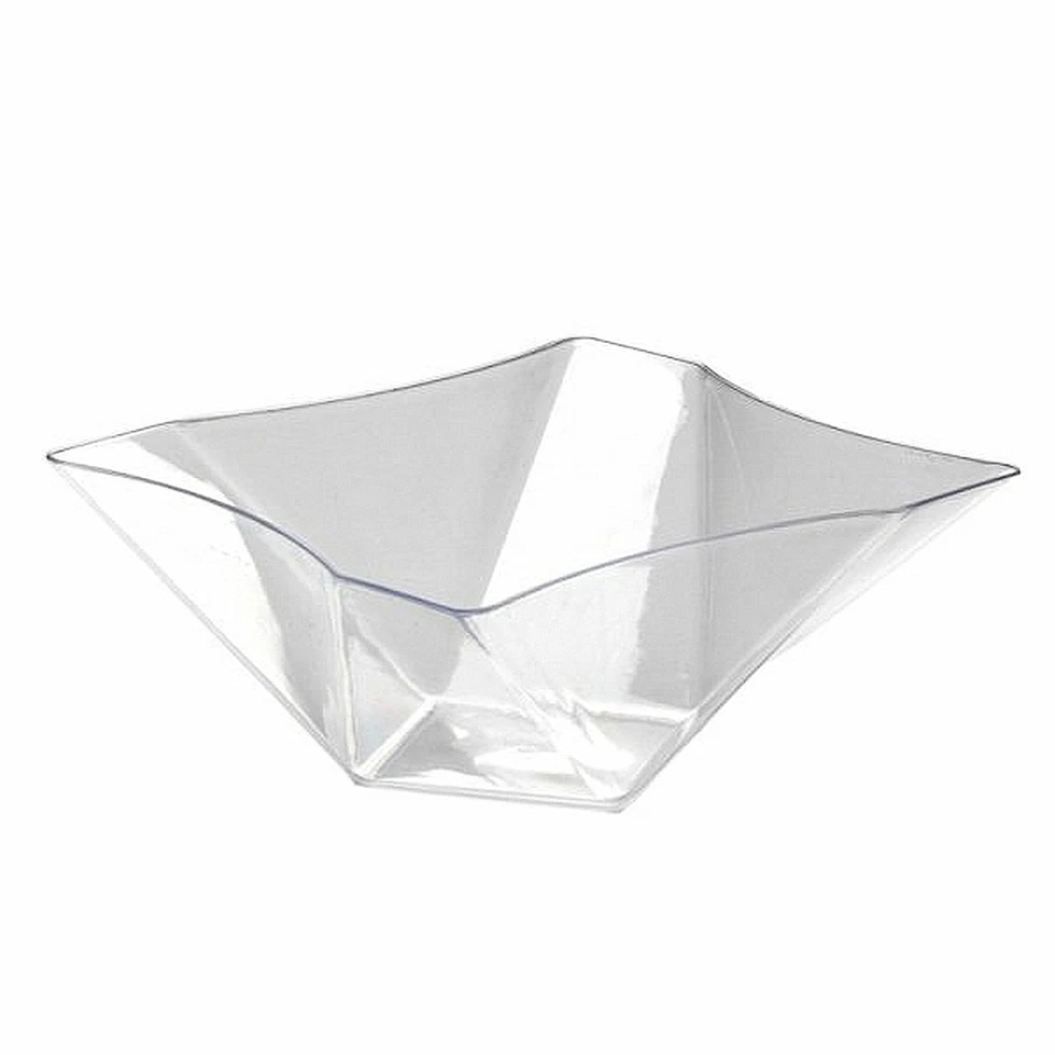 1 Party Essentials 161 Oz. Twisted Square Serving Bowls-Clear - Image 1 of 1