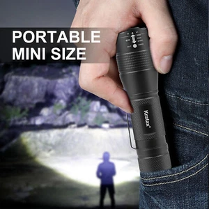 Small & Extremely 5.3oz Zoomable LED Tactical Handheld Flashlight with Batteries - Picture 1 of 11
