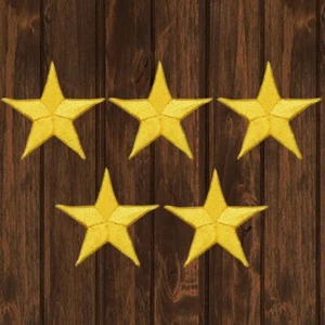 Yellow Star Embroidered Patch, 1.5" — 5-Pack — Iron On - Picture 1 of 1