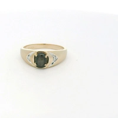 Anillo Piedra Ojo Gato Diamante Oro Amarillo 10k - Talla 10.5 (C31023895) Foto 1 de 4