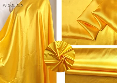 58''Wide Slightly Stretch Satin Material Silky Charmeuse Fabric For Wedding Gown - Image 1 of 4