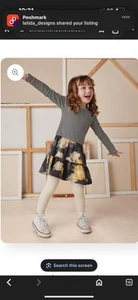 Tea collection mixed print cotton skirted twirl dress 7 stripes and floral - Picture 1 of 5