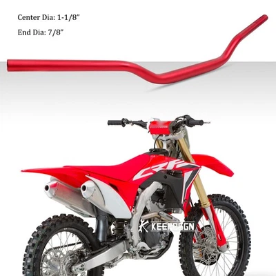 Red 1-1/8" 28mm Fat Handlebar Rise Tracker Bar For Honda CRF250R CRF450R CRF450X - Image 1 of 4