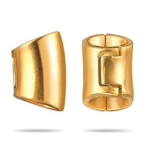 2 PCS Hypoallergenic 316 Stainless Steel 0G Gold Ear Cuff for Stretched Lobe ... - Picture 1 of 8