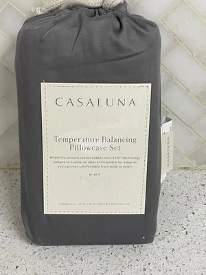 Juego de Funda de Almohada Equilibrio Temperatura Casaluna King Metal Gris Foto 1 de 4