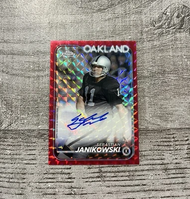 2024 Topps Chrome Sebastian Janikowski #BA-SJA Red Refractor Auto SSP #/5 - Image 1 of 2