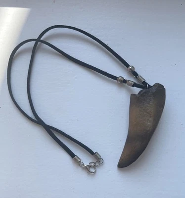 Collar Colmillo COLMILLO DIENTE Cordón Negro Juego de Tronos Estilo Cazador Imitación Hueso  Foto 1 de 4