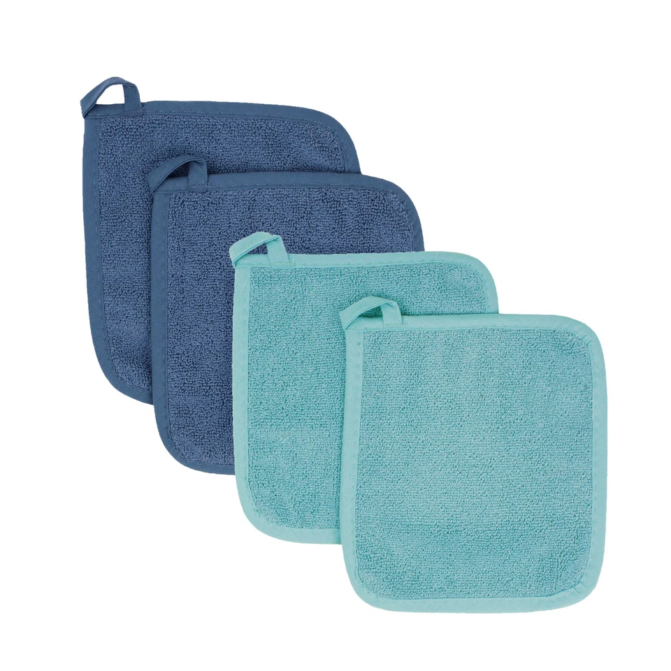 Juego de 4 agarraderas de algodón ritz Terry | Almohadillas de cocina absorbentes y resistentes al calor Foto 1 de 1