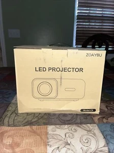 Zoaybu 1080p LED Projector Model C9 With 100 Inches Simple Projection Screen - Picture 1 of 3