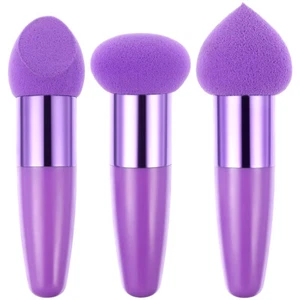 3PCS Makeup Sponges with Handle Portable Makeup Tools Dry and Wet Use for Girls - Picture 1 of 11