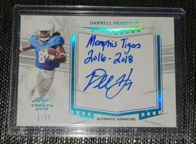2019 Darrell Henderson Leaf Trinity Spectrum #DH3 Auto /25 On Card Autograph RC - Image 1 of 4