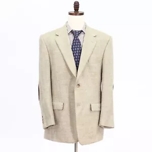Roundtree & Yorke 44L Beige Sport Coat Blazer Jacket HB 2B Wool - Picture 1 of 11