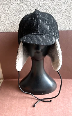 Eugenia Kim Hat Genie Wool Blend Ear Flap Black Variegated Hat O/S - Image 1 of 4