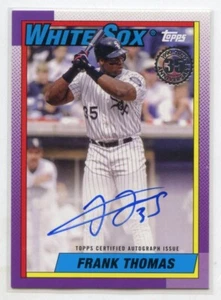 2025 Topps Serie 1 FRANK THOMAS 1990 su cartoncino AUTO 35° anniversario - Foto 1 di 2
