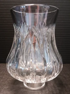 Vintage Clear Cut Glass 7" Hurricane Lamp Globe - Picture 1 of 14