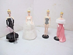 Lot of 4 BARBIE Small Christmas Ornaments Swimsuit Wedding Solo Enchanted Eve - Picture 1 of 1