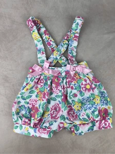 Vintage 90s Girls Floral Bubble Jumper Romper 12M - Picture 1 of 5