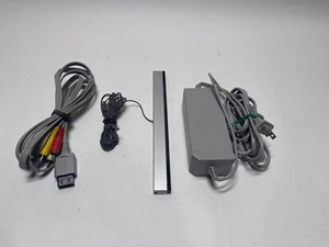 Original Nintendo Wii Power Cord, AV Cable and Sensor Original Bar Bundle - Picture 1 of 4
