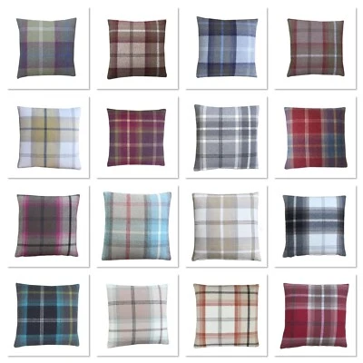 Balmoral Tartan Check Plaid Tweed wool effect Fabric Country Cushion Covers - Image 1 of 4