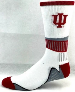 Indiana Hoosiers White Curve Bottom Sport Big Deuce Crew Calcetines - Imagen 1 de 2