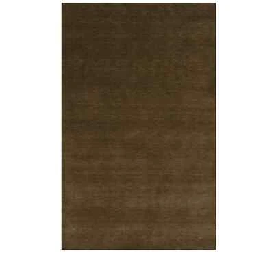 Solid Brown Hand-Loomed 5X8 Gabbeh Wool Rug Oriental Home Decor Carpet - Image 1 of 4