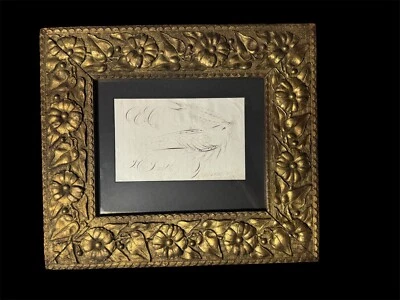 Pájaro escritura spenceriana de finales de 1800 - En marco victoriano original. RARO CON MARCO Foto 1 de 3