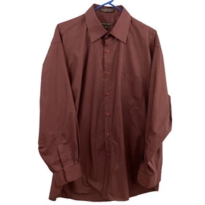 DOMANI PLATINUM Shirt Men 17 32/33 Vintage Single Needle Korea 90s Color Brown* - Picture 1 of 23