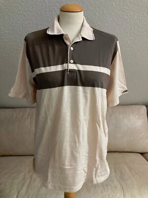 Vintage Explorer Masculino Tamanho XL Bege Marrom Gola Curta Botões Retrô - Imagem 1 de 4