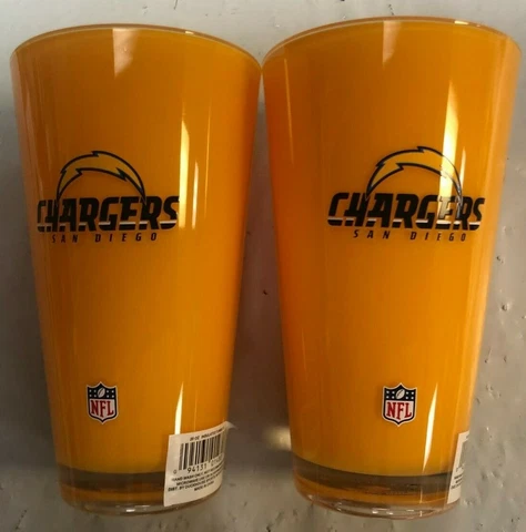 San Diego Chargers NFL Insulated Acrylic Tumbler Double Wall 20oz SET OF 2 Cover